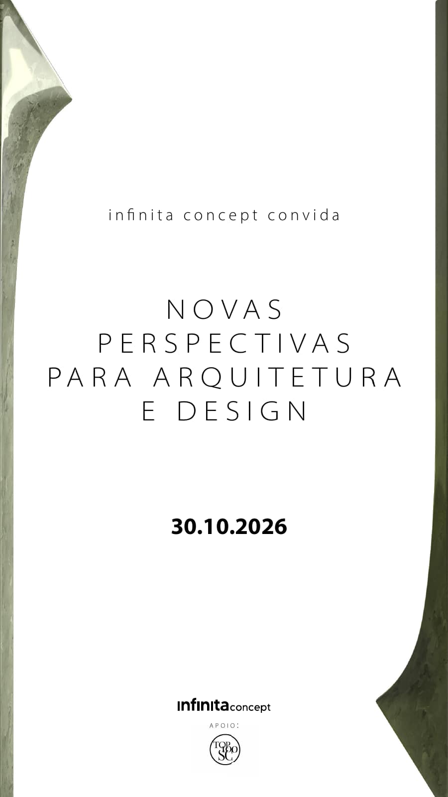 Convite Infinita Concept: Novas perspectivas para arquitetura e design, em 30 de outubro de 2026.